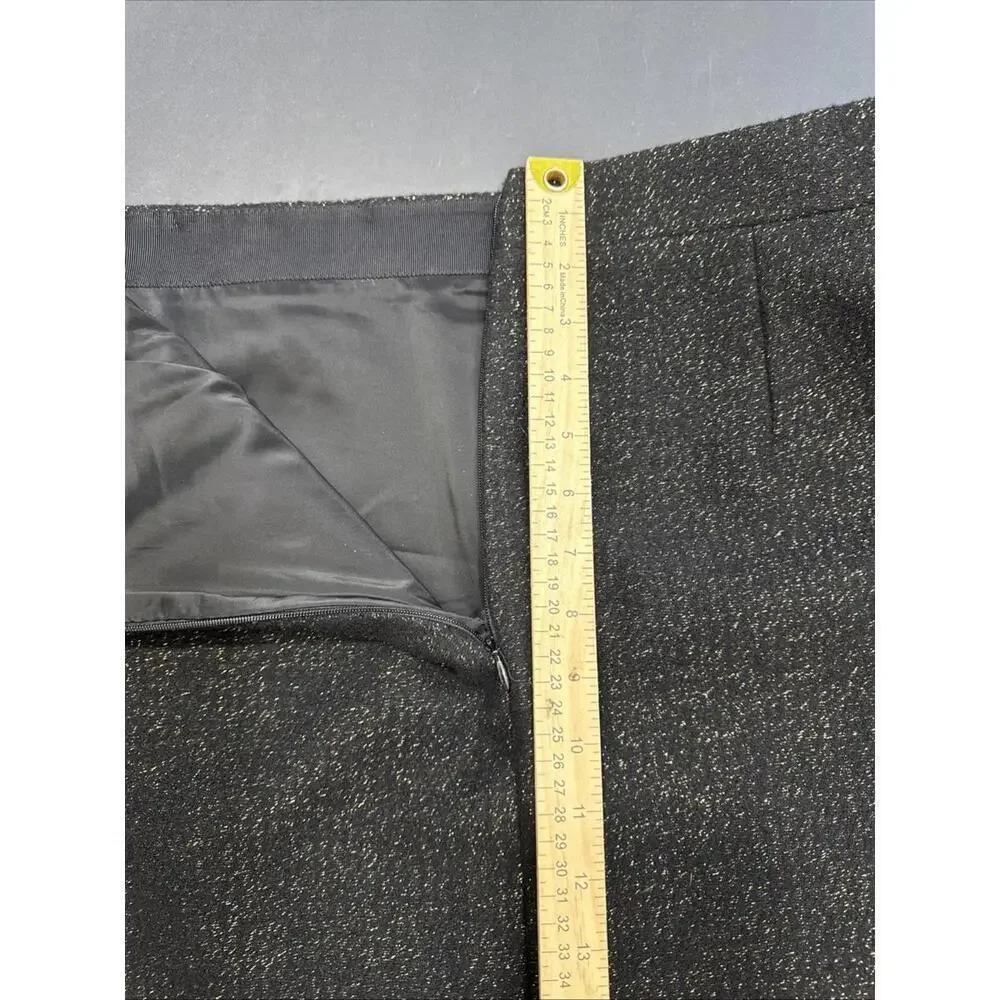 J Crew No 2 Wool Pencil Skirt Black Minimalist‎ Twill Lined Workwear Knee Length